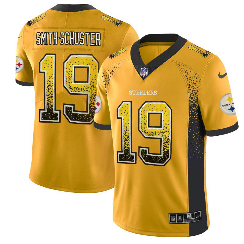 Men Pittsburgh Steelers #19 Smith.Schuster Yellow Nike Drift Fashion Color Rush Limited NFL Jerseys->minnesota vikings->NFL Jersey